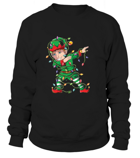 Dabbing Elf Christmas Tree Lights Girls Sweatshirt Unisex