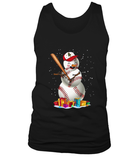 Baseball Snowman Playing Sports Christmas Holiday Ball Xmas Tank Top Unisex
