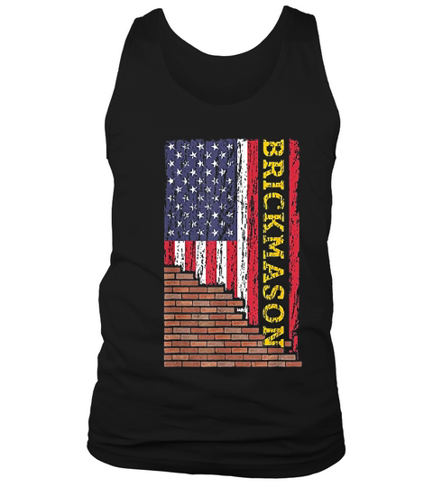 Brick Mason Bricklayer Masonry Dad Us Flag Patriotic Vintage Tank Top Unisex
