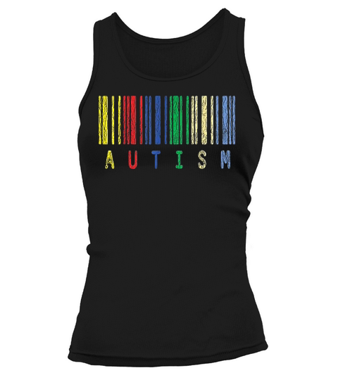 Autism Colorful Barcode Support Autistic Kids Awareness Gift Tank top Woman