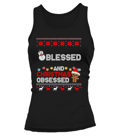Stressed Blessed Christmas Obsessed Snowmans At Xmas Tank top Woman