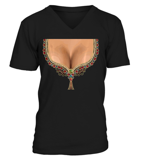 Mardi Gras Funny Busty Beads Boobs New Orleans Costume T-shirt V-Neck T-shirt
