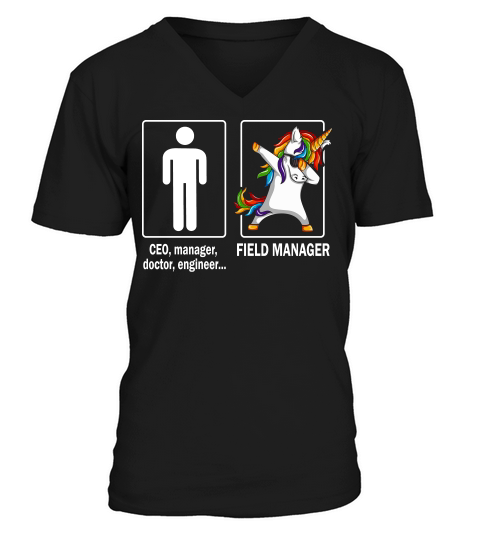 O-ther Field Manager  - Funny Unicorn Job Title V-Neck T-shirt