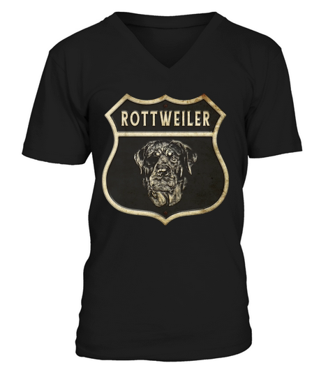 Rottweiler Vintage Crest T-Shirt Unisex V-Neck T-shirt