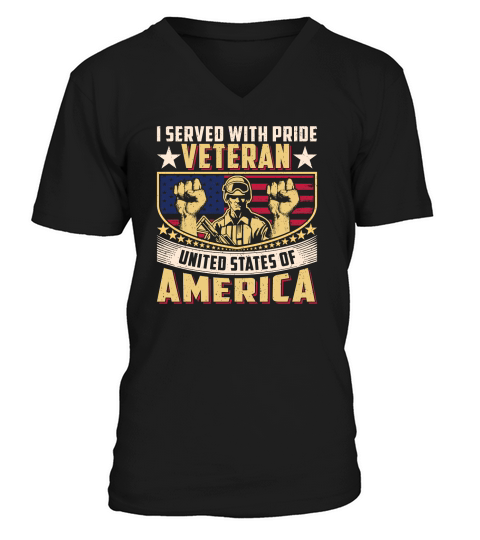 Soldier Veteran I Served with pride Veteran United States of America V-Neck T-shirt