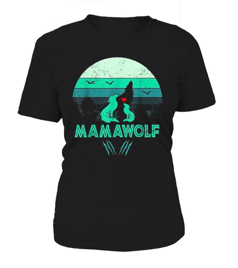 Mamawolf Funny Wolf Mama Retro Vintage Sunset Women's T-Shirt