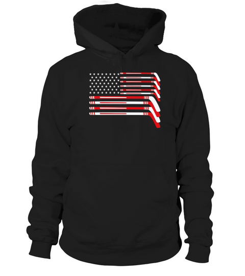 Hockey Stick USA Flag Faded Hockey Player Hoodie Unisex