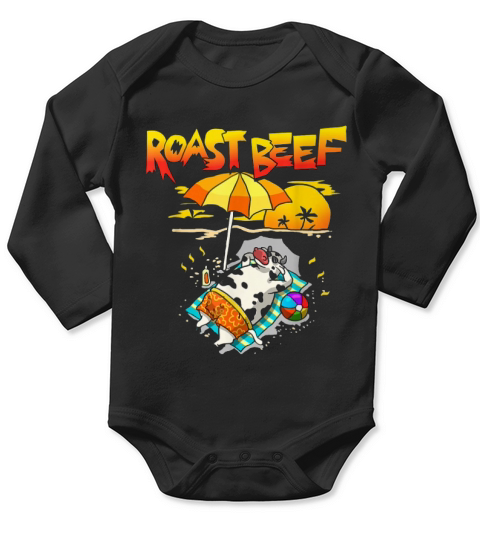 Cow Roast Beef Long Sleeve Baby One-Piece