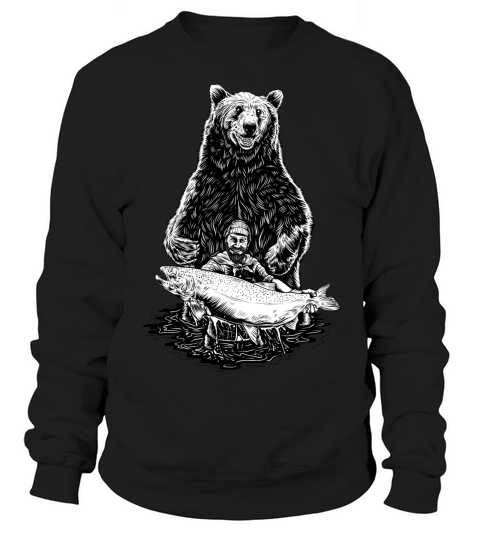 Fishing Gifts Shirts For Men, Vintage Bear Fish Fisherman Sweatshirt Unisex