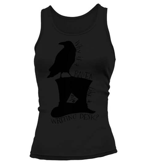 Alice In Wonderland Mad Hatter Raven Riddle T-shirt Tank top Woman