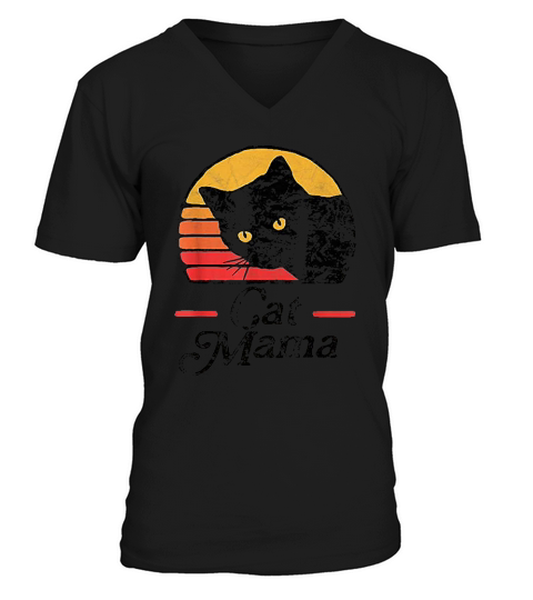 Cat Mama Vintage V-Neck T-shirt