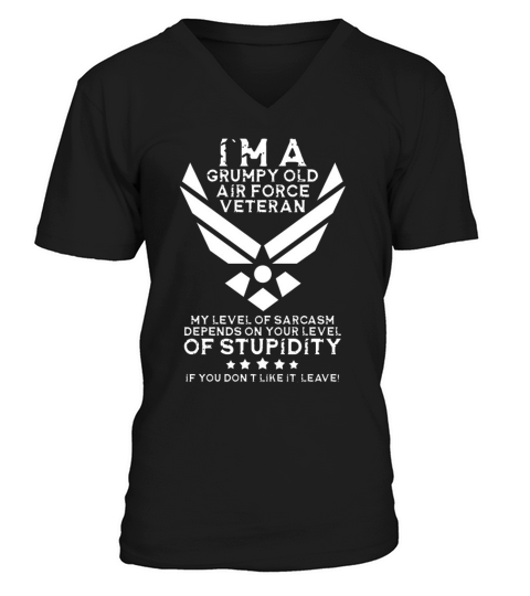 im a grumpy old air force veteran veterans day V-Neck T-shirt