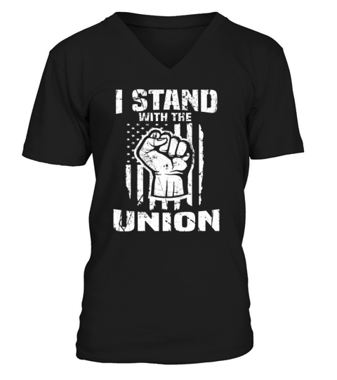 Union Worker Apparel flag V-Neck T-shirt