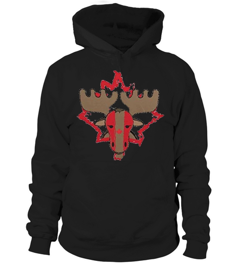Canadian Maple Leaf Moose Hoodie Unisex