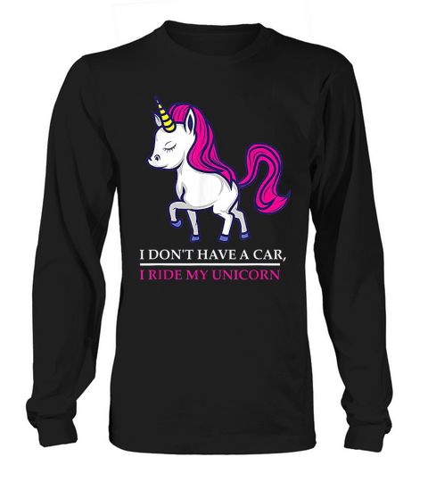 Unicorn Rider Girl Riding Horses Rainbow Mythical Long sleeved Unisex