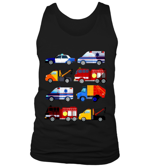 3rd Birthday Emergency Vehicles Fire Truck Police Car Tee Tank Top Unisex