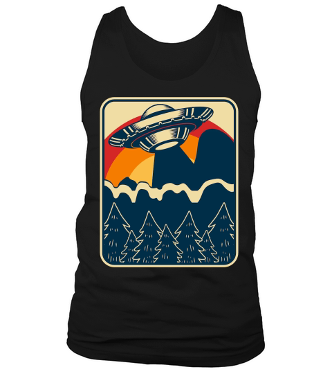 Vintage UFO Alien mountain 2 Tank Top Unisex