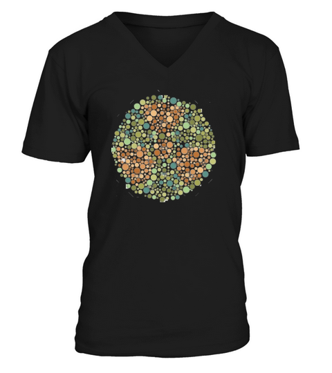 Ishihara Radiation Symbol colorblind V-Neck T-shirt