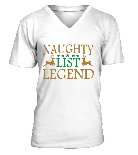 Naughty List Legend Christmas V-Neck T-shirt