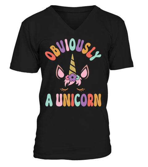 Obviously A Unicorn V-Neck T-shirt
