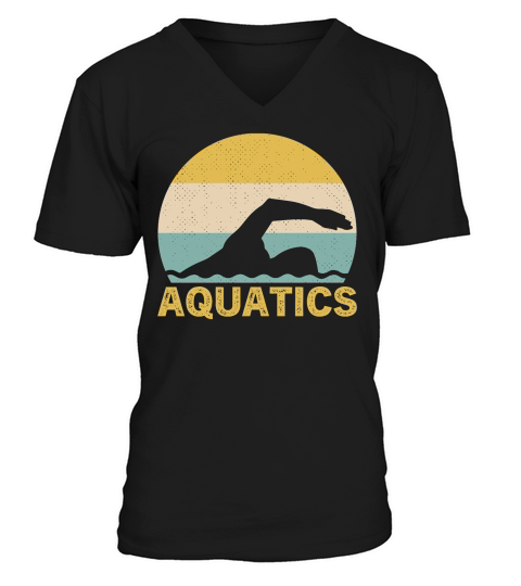 Sunset Aquatics Vintage Retro V-Neck T-shirt