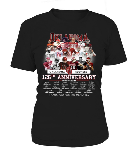 Oklahoma Sooners 126th anniversary thank you for the memories signatures Women's T-Shirt