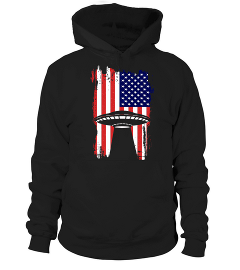 Vintage UFO Alien Flag USA 3 Hoodie Unisex