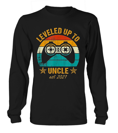 Men Leveled Up To Uncle 2021 Promoted To Uncle Vintage Gamer Long sleeved Unisex
