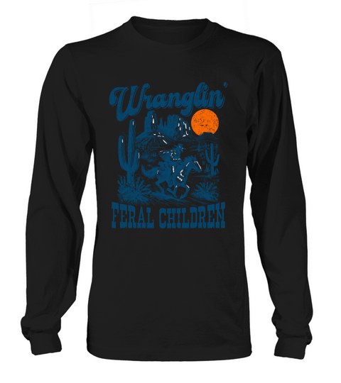 Raccoon Cowboy L Blue Long sleeved Unisex