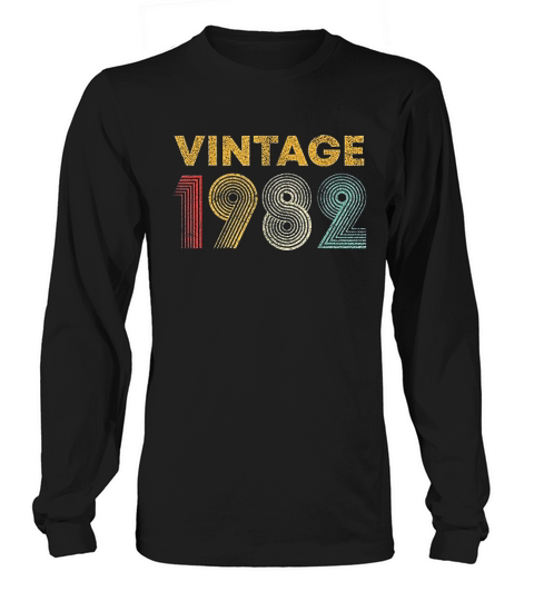 Vintage 1982 39th Birthday Gift Men Women 39 Years Old Long sleeved Unisex