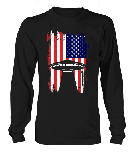 Vintage UFO Alien Flag USA 3 Long sleeved Unisex