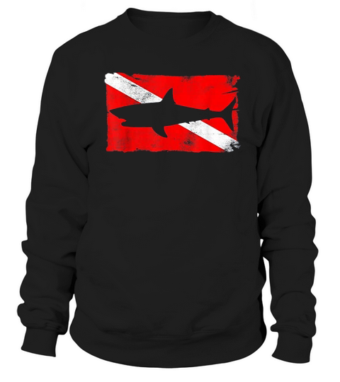 Diver Down Flag Shark Silhouette Diving Vintage Sweatshirt Unisex