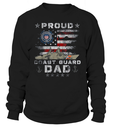 Us Coast Guard Dad Uscg American Flag Vintage Sweatshirt Unisex
