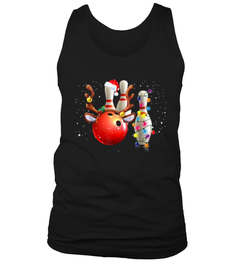 Christmas Cute Bowling With Christmas Lights Tank Top Unisex