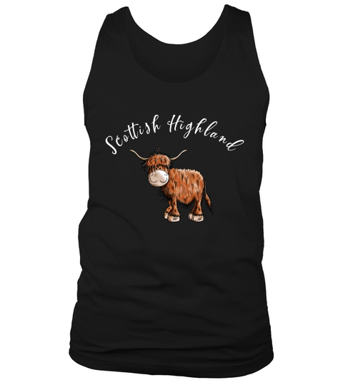 Funny Scottish Highland Cattle T-shirt - Cow Gift Women Men Tank Top Unisex