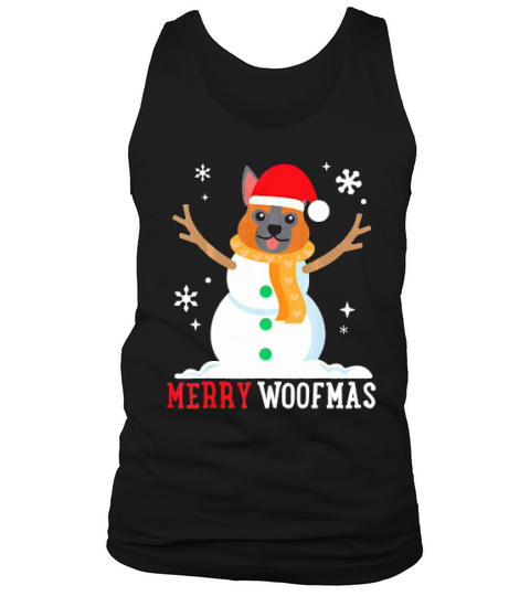 German Shepherd Snowman Funny Cute Christmas Gift Tank Top Unisex