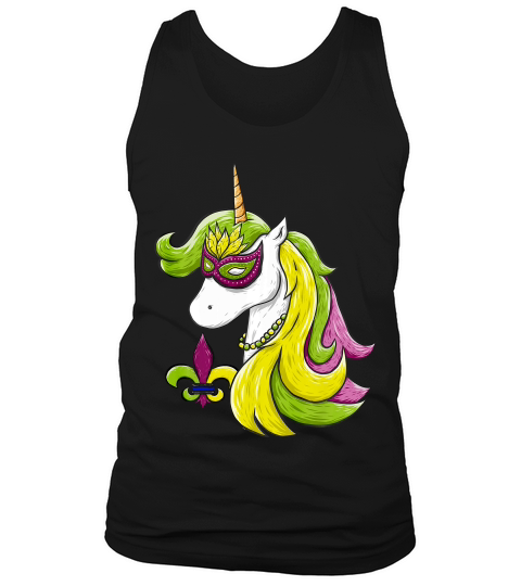 Mardi Gras Face Covering Unicorn Fat Tuesday Tank Top Unisex