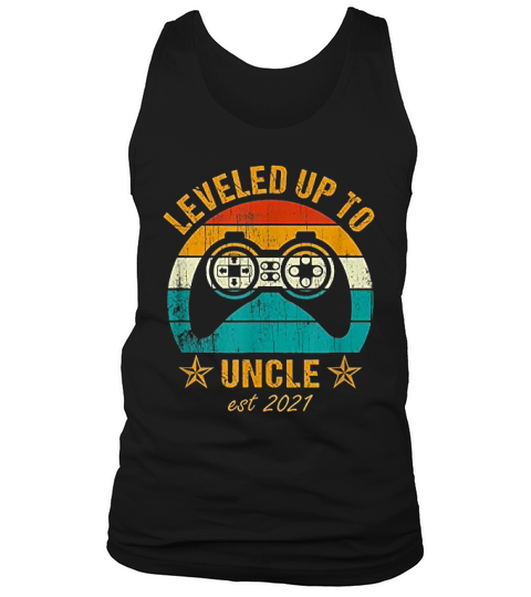 Men Leveled Up To Uncle 2021 Promoted To Uncle Vintage Gamer Tank Top Unisex