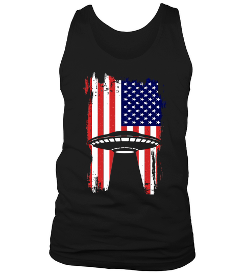 Vintage UFO Alien Flag USA 3 Tank Top Unisex