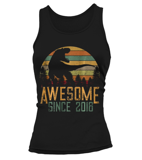 Awesome Since 2016 3 Years Old Dinosaur Gift T-shirt Tank top Woman