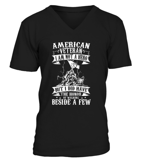 American Veteran I am not a hero but I did have the honor of walking beside a few V-Neck T-shirt