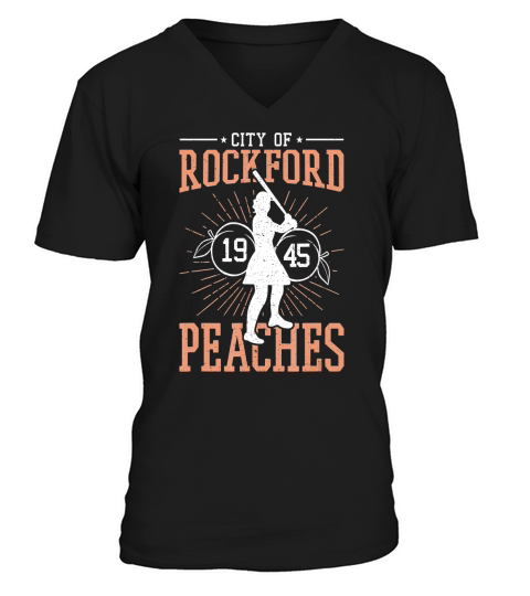Baseball Rockford Peaches Feminist Graphic V-Neck T-shirt