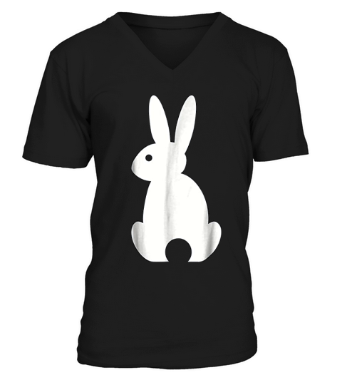 Lovely White Bunny V-Neck T-shirt
