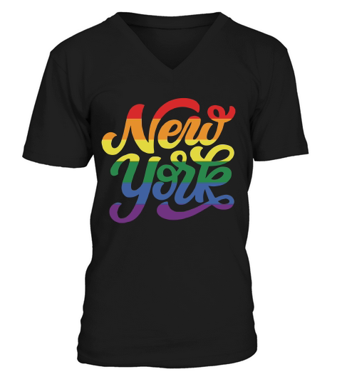 Rainbow New York Nyc World Pride Lgbt V-Neck T-shirt