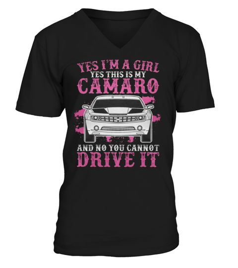 yes i am a girl yes this is my camaro V-Neck T-shirt