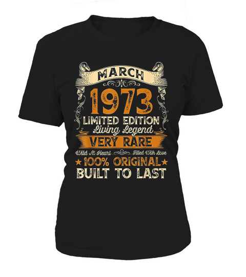 48th Birthday Gift 48 Years Old Retro Vintage March 1973 Women's T-Shirt