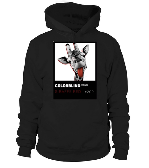 GIRAFFE RED   black card   by COLORBLIND WView Hoodie Unisex