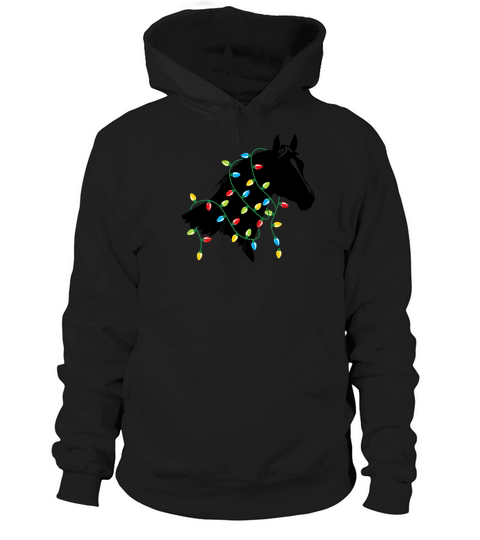 Horse Tangled Up In Colored Christmas Lights Holiday Hoodie Unisex