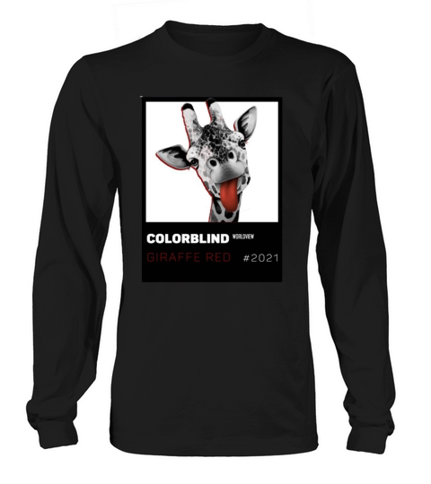 GIRAFFE RED   black card   by COLORBLIND WView Long sleeved Unisex