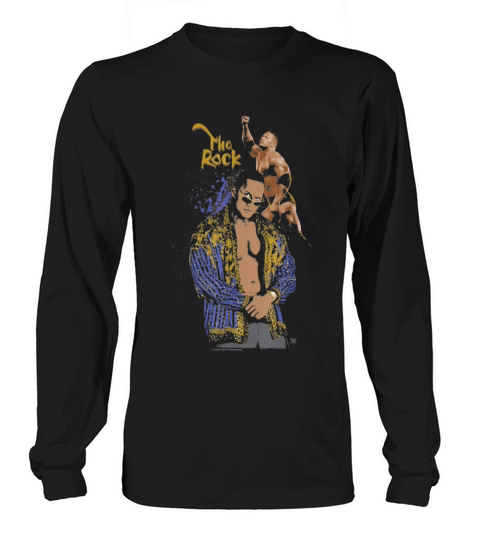 Wrestling The Rock Vintage Colorized Long sleeved Unisex